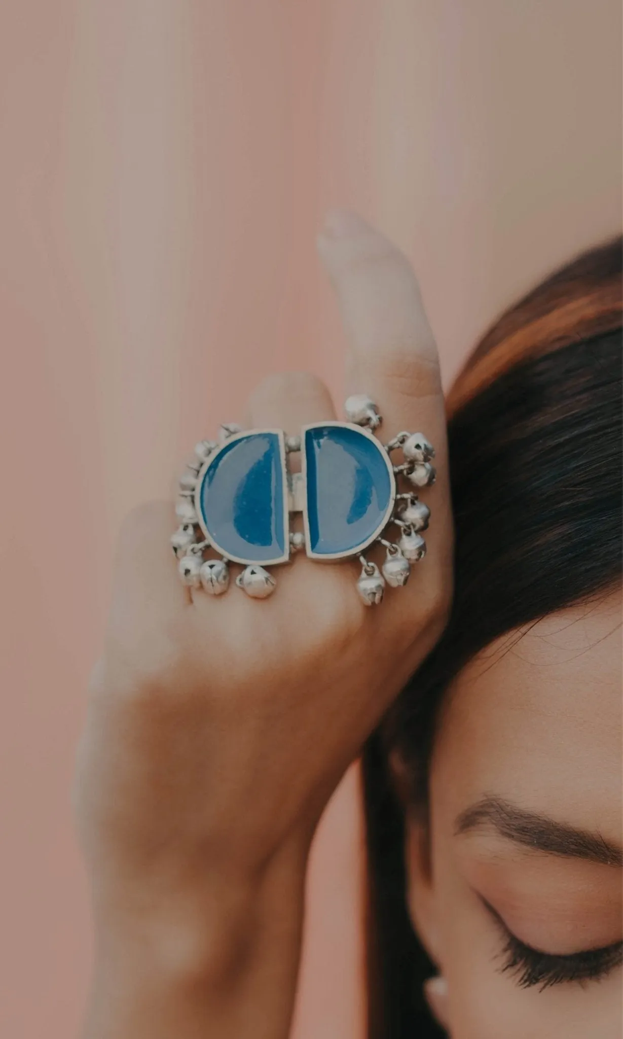 Half Moon Ghunghroo Ring