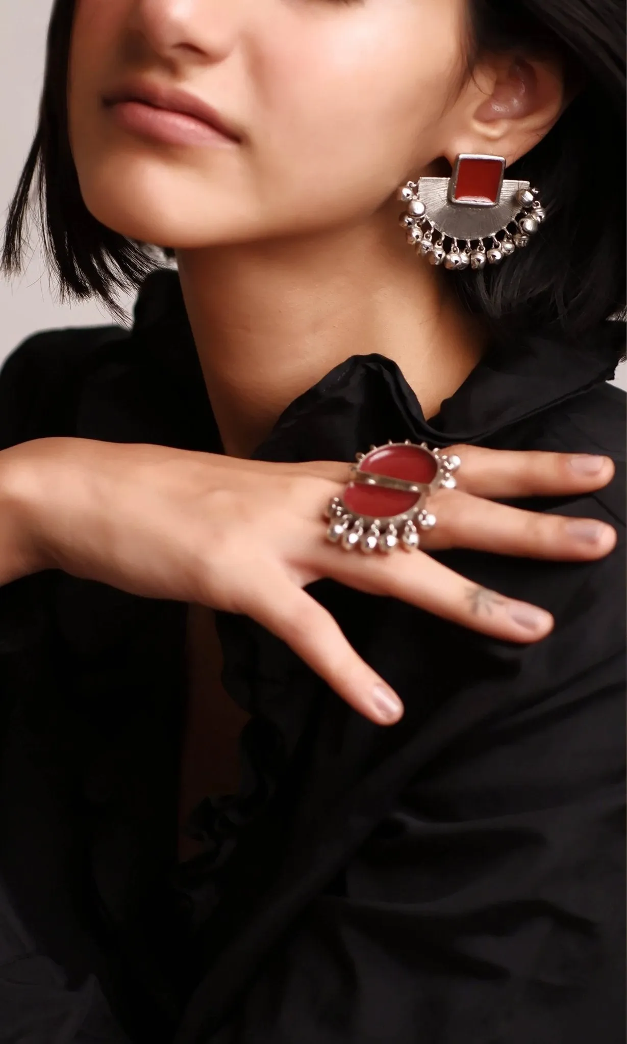 Half Moon Ghunghroo Ring