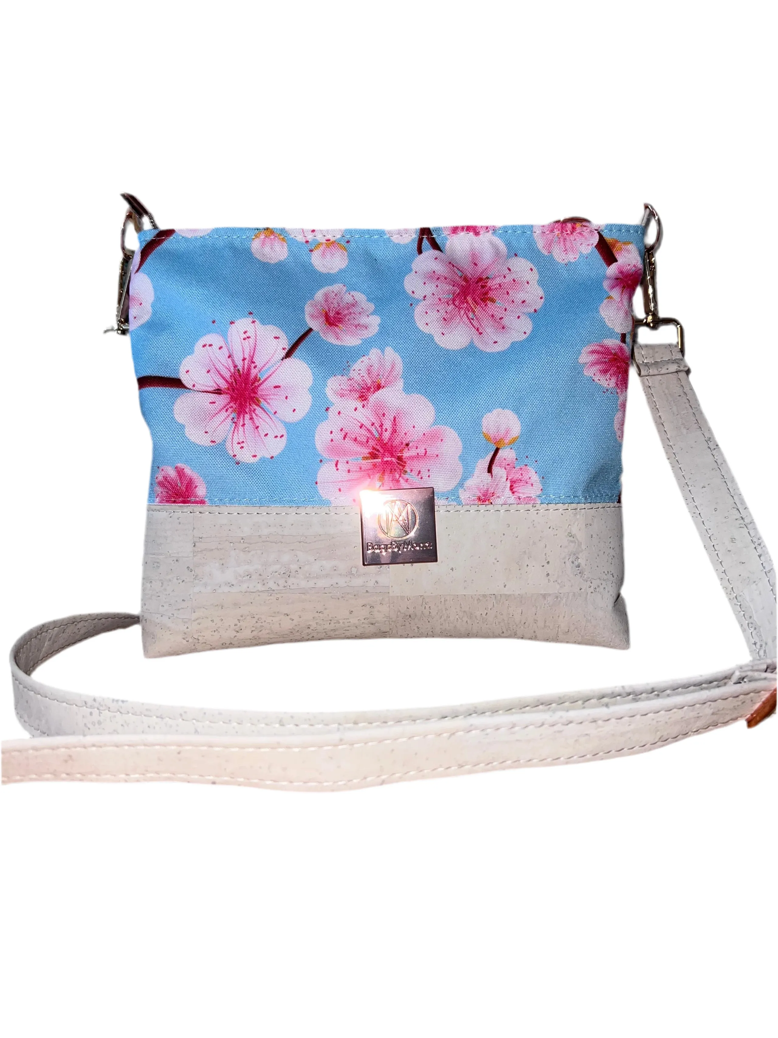 Handmade Crossbody Handbag  Cork and Floral