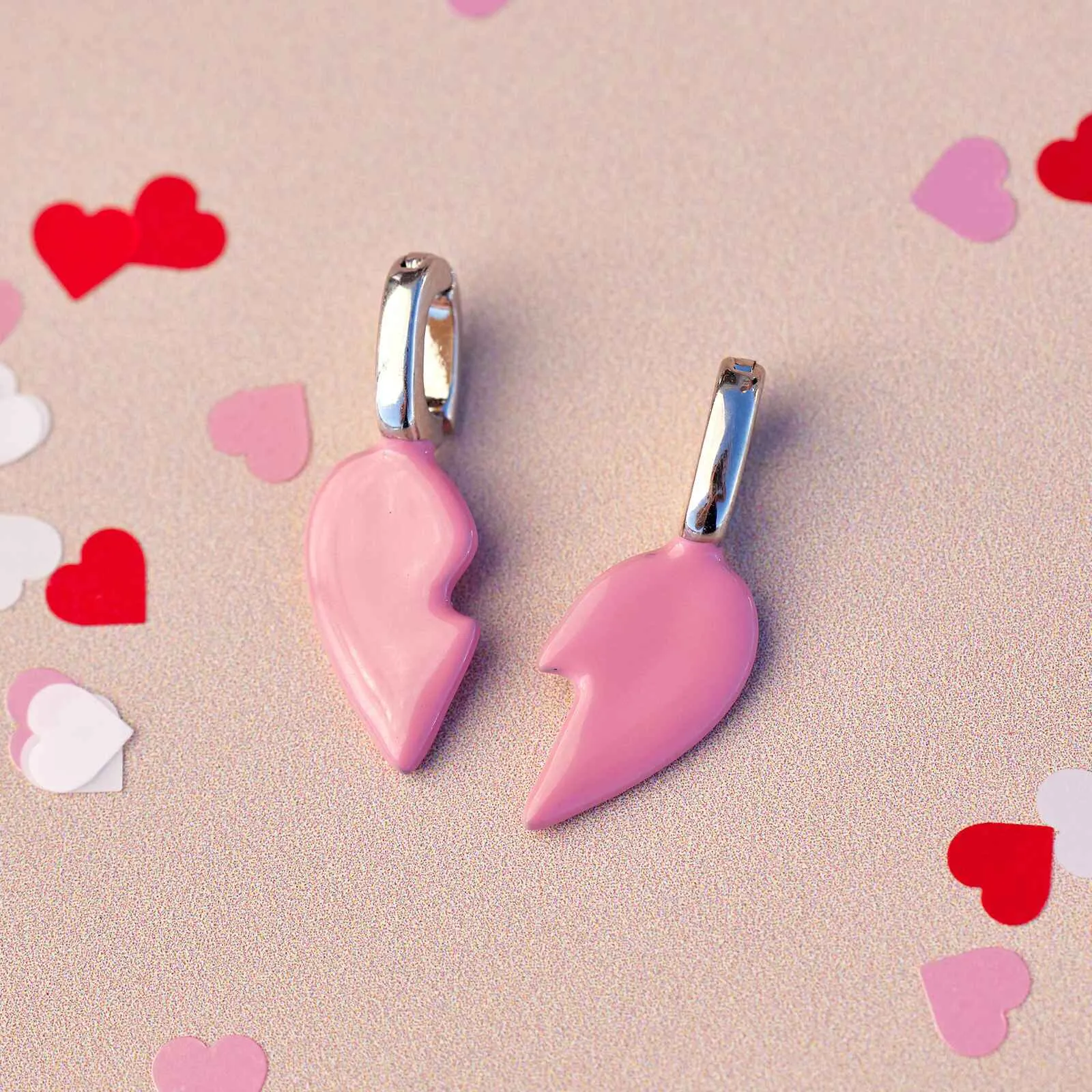 Harper Enamel BFF Heart Charm Set