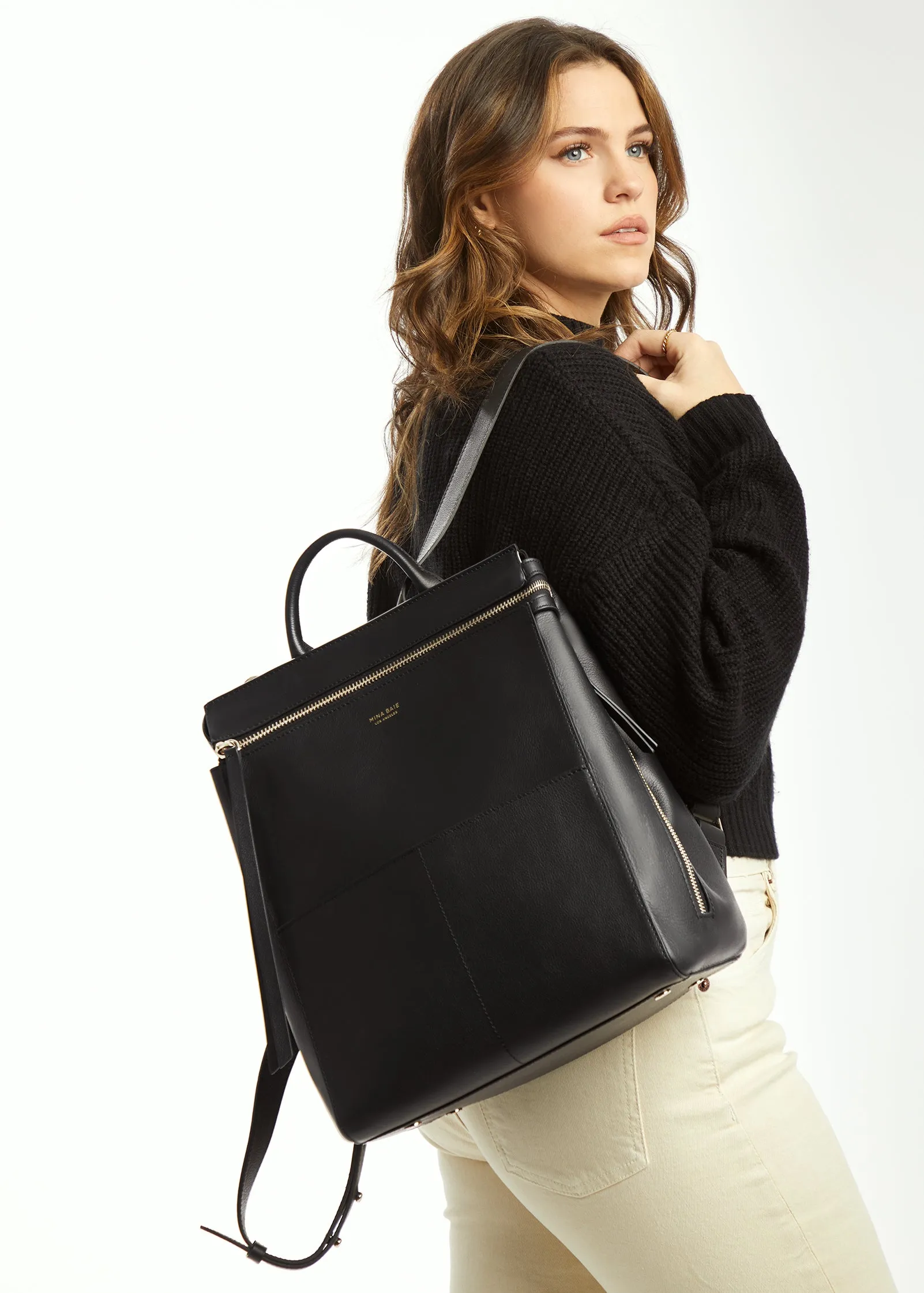 Harper Midi Backpack (Leather)