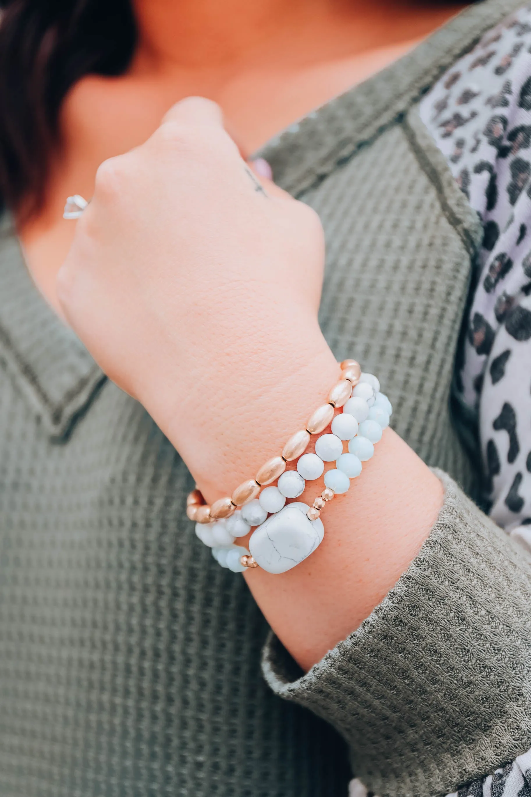 Hendley Stretch Bracelet Set - White
