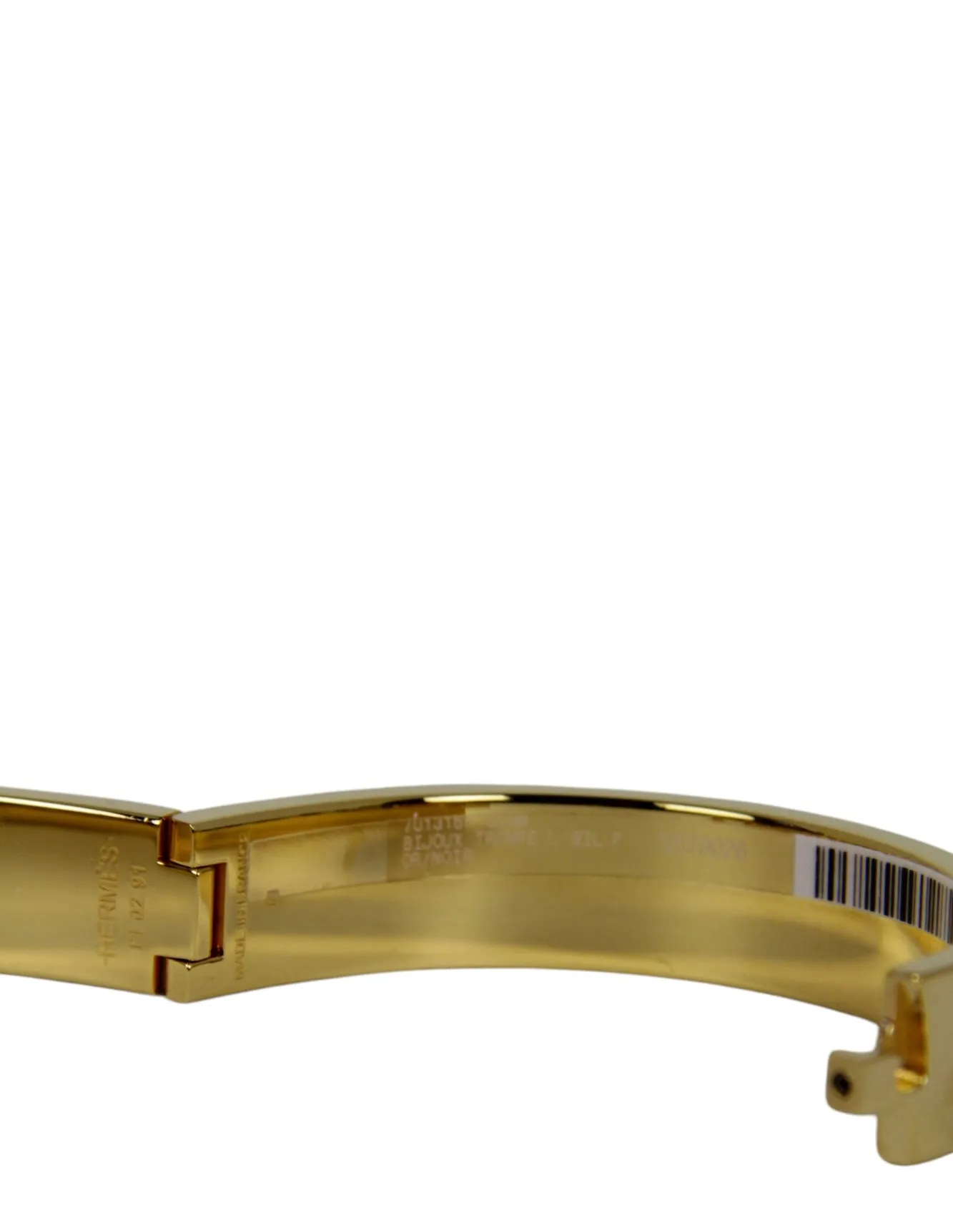 Hermes Black/Gold Narrow Bijoux Trompe L'Oeil H Clic Clac GM