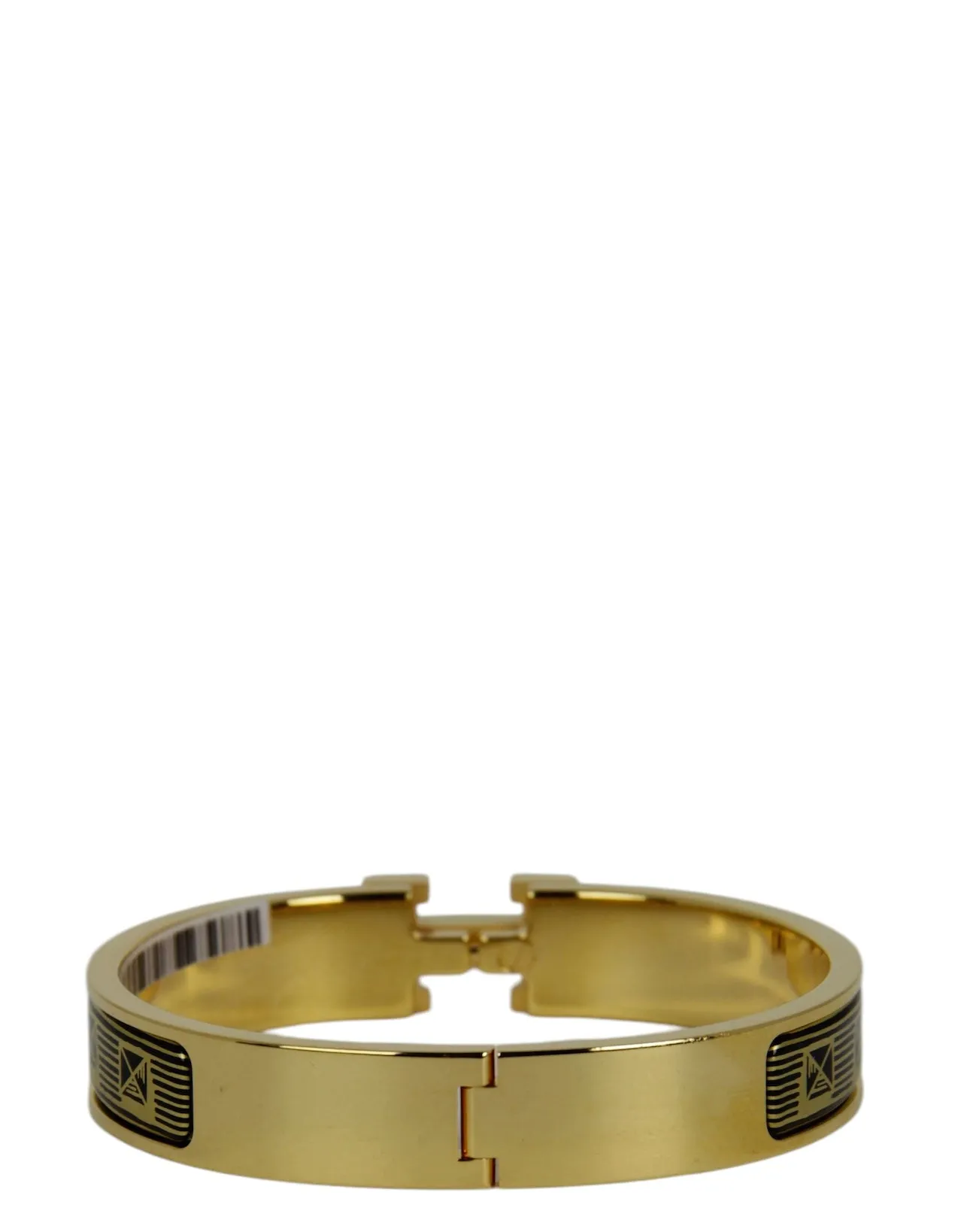 Hermes Black/Gold Narrow Bijoux Trompe L'Oeil H Clic Clac GM