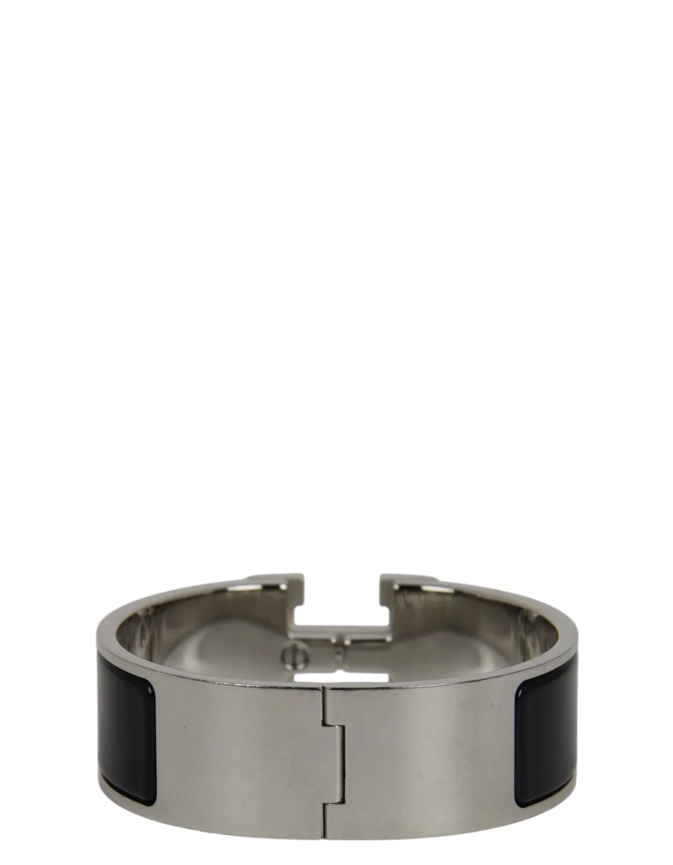 Hermes Black/Palladium Wide H Clic Clac Bracelet sz PM