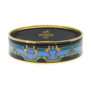 Hermes Blue Enamel Bangle Bracelet