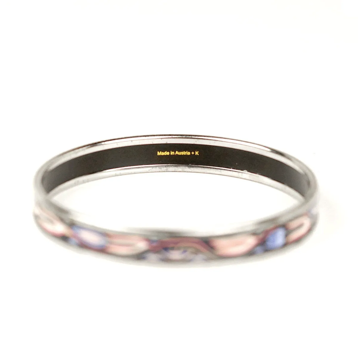 Hermes Bracelet Enamel Palladium Silver 70 Narrow
