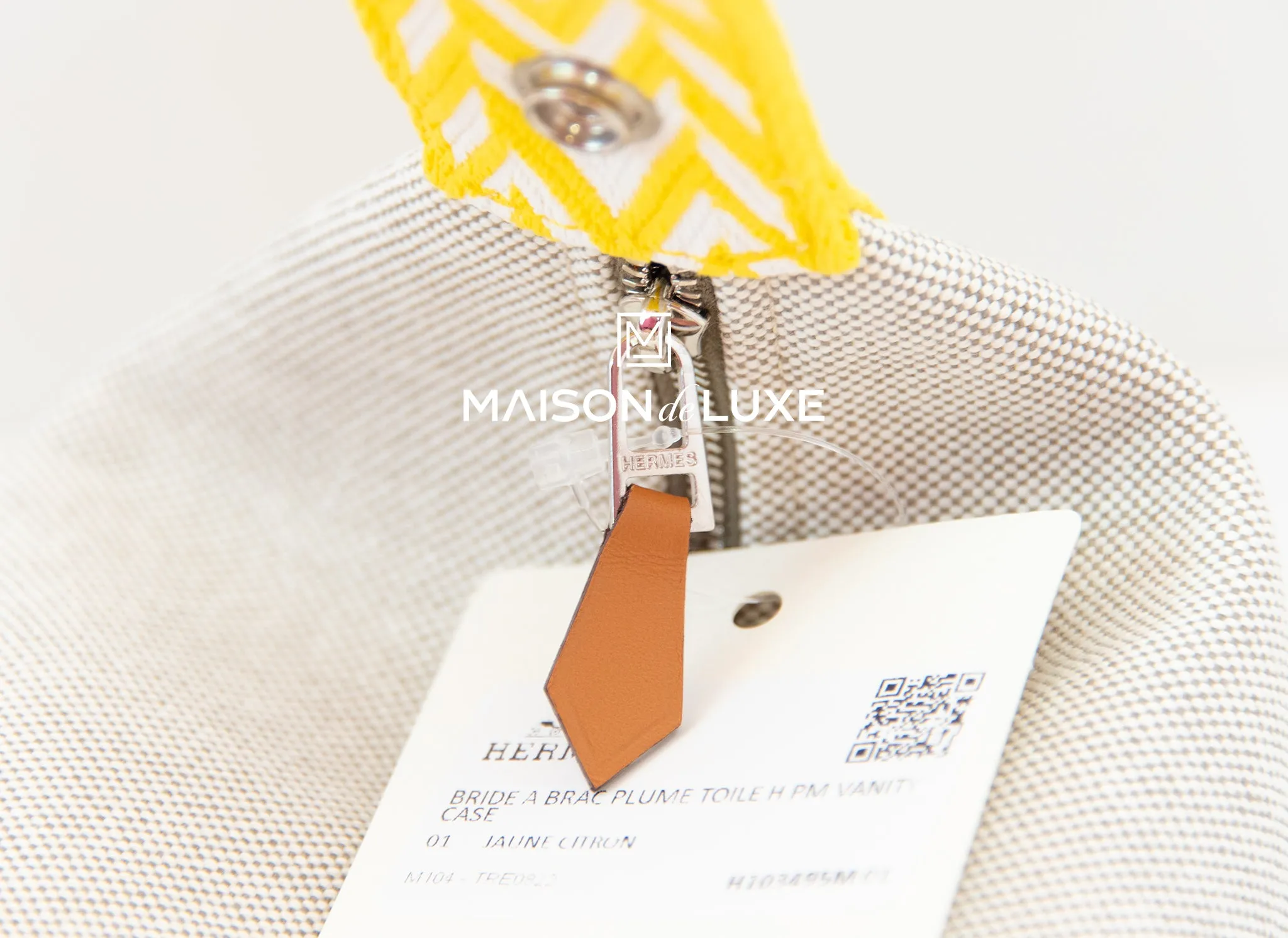 Hermes Bride-a-Brac Vanity Case PM Naturel Jaune Citron