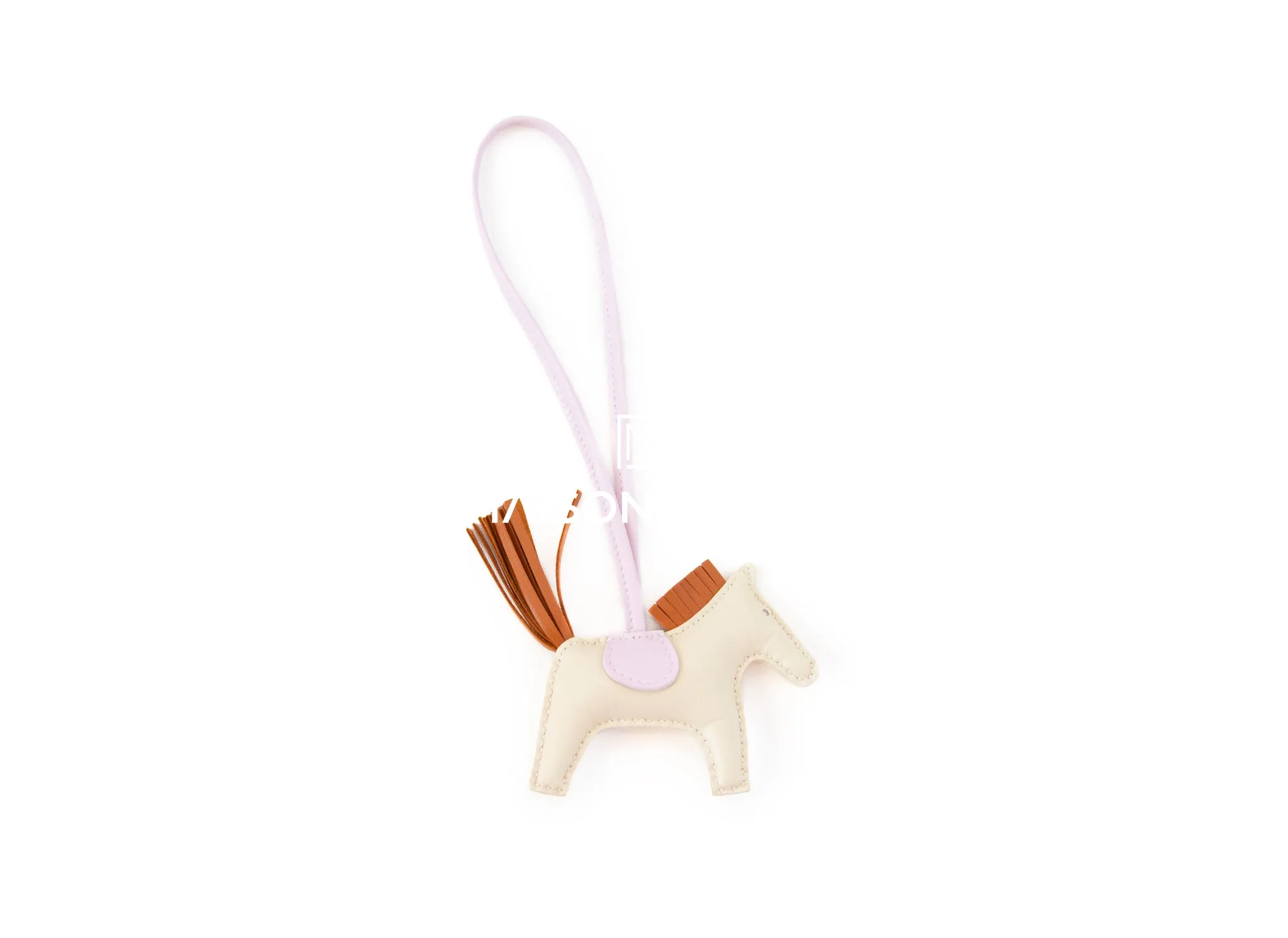 Hermes Craie / Gold / Mauve Pale Rodeo Bag Charm PM