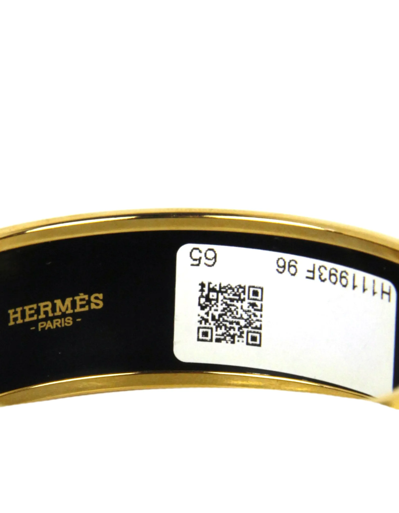Hermes NEW Gold/ Au Paradis Faubourg Rainbow Wide Enamel Bangle sz 65