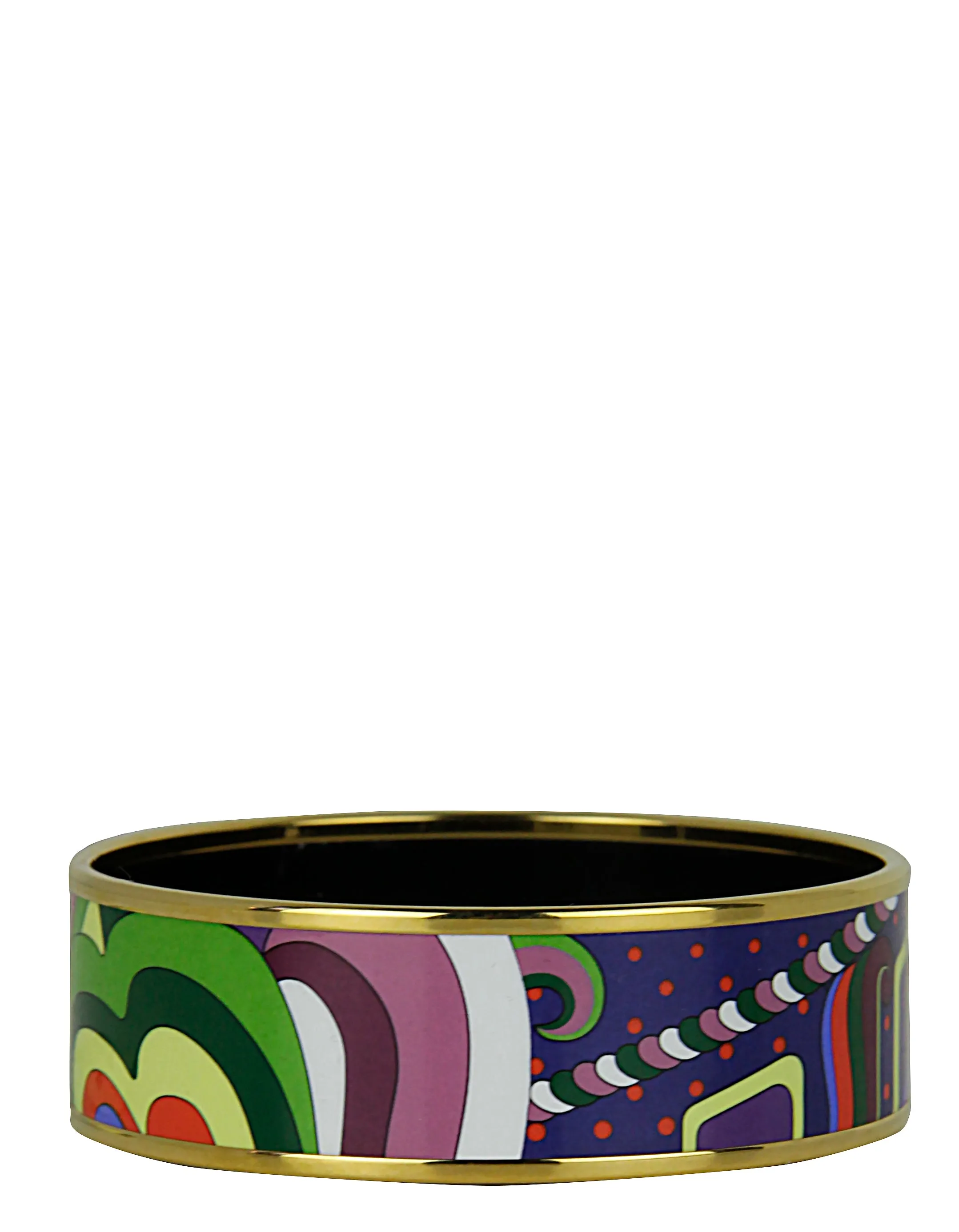 Hermes NEW Gold/ Au Paradis Faubourg Rainbow Wide Enamel Bangle sz 65