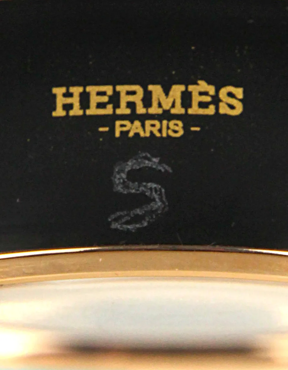 Hermes NEW Rose Gold/ Miami Animapolis Wide Enamel Bangle sz 65