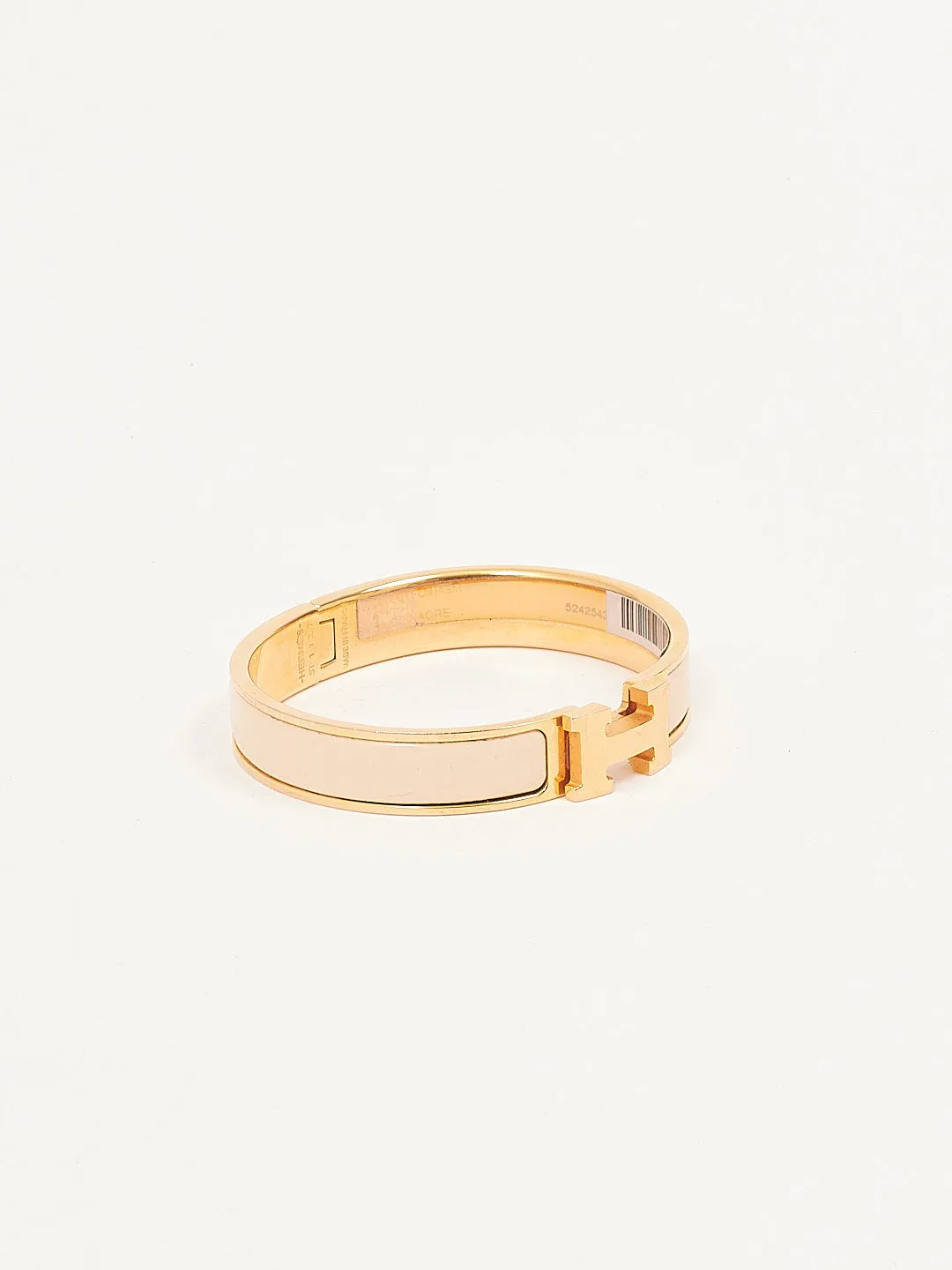 Hermes Nude Rose Gold Tone Clic Clac Small H Bracelet