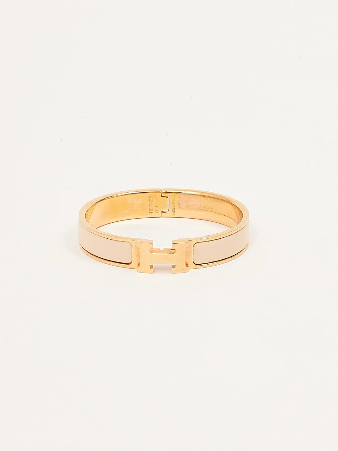 Hermes Nude Rose Gold Tone Clic Clac Small H Bracelet