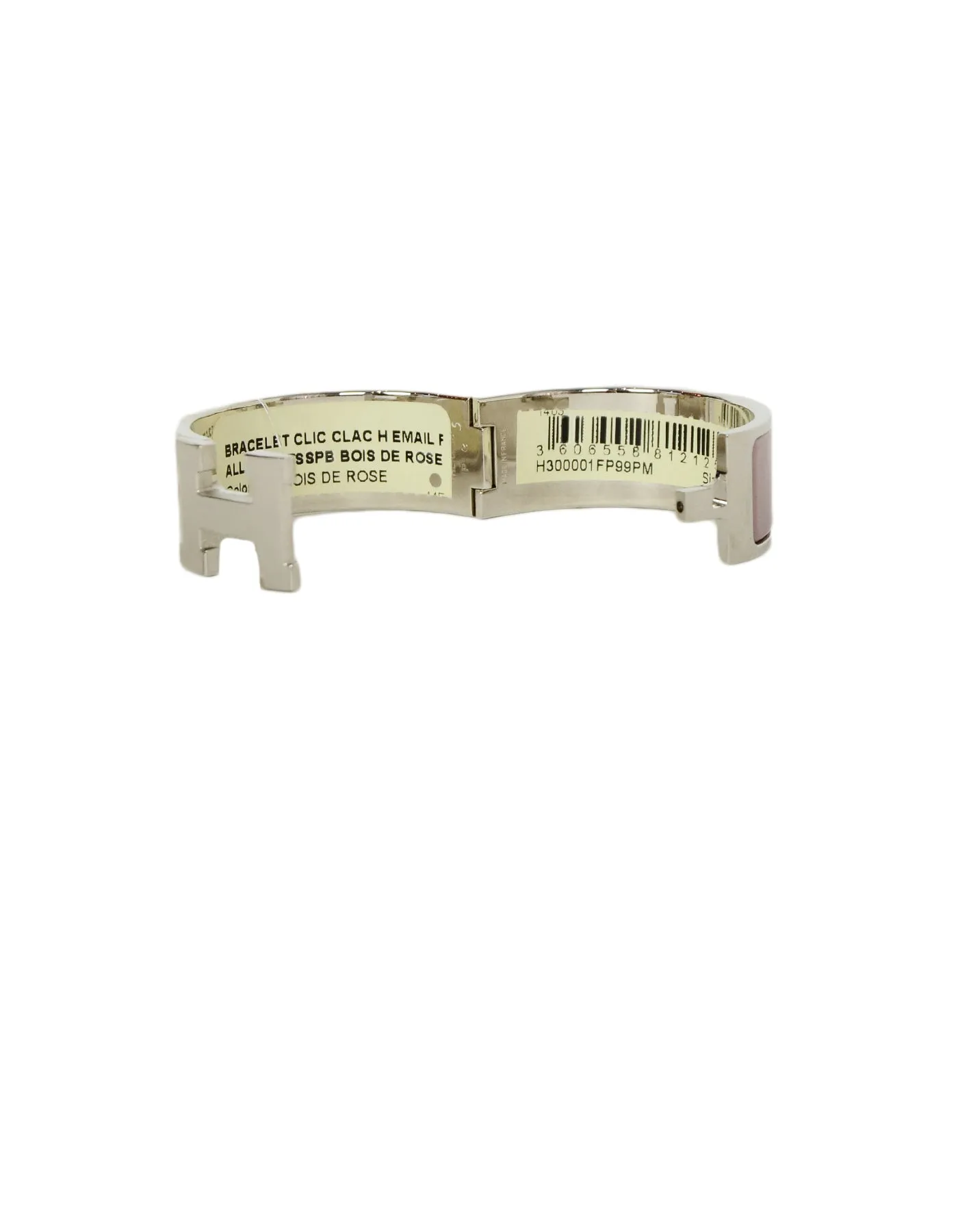 Hermes Palladium Mauve Wide H Clic Clac Bracelet sz PM