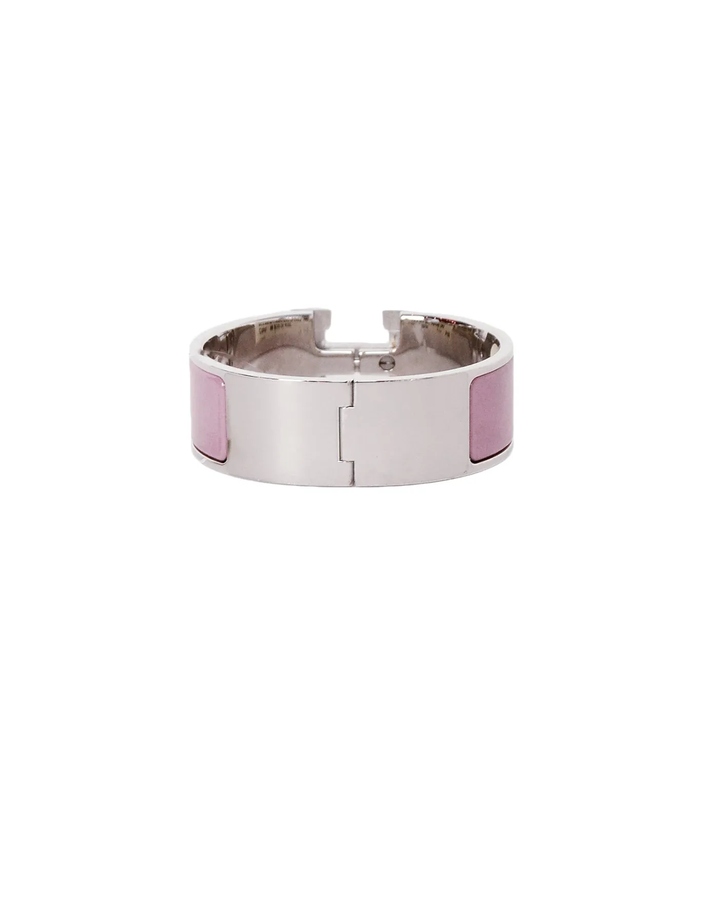 Hermes Palladium Mauve Wide H Clic Clac Bracelet sz PM