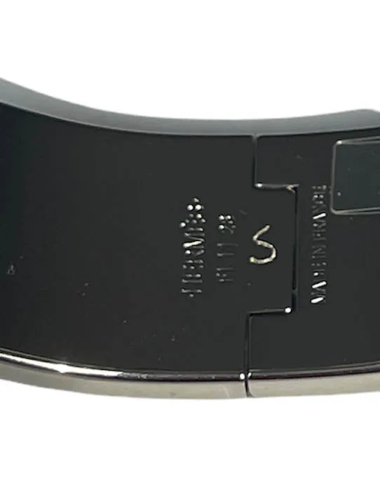 Hermes Palladium/ Red Wide H Clic Clac Bracelet sz PM