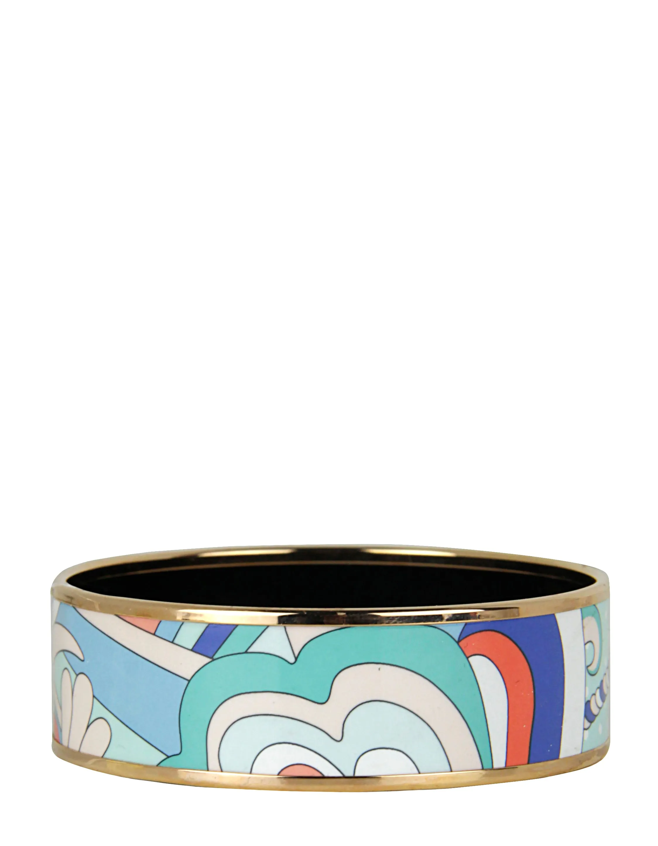 Hermes Rose Gold/Miami Faubourg Rainbow Wide Enamel Bangle sz 65