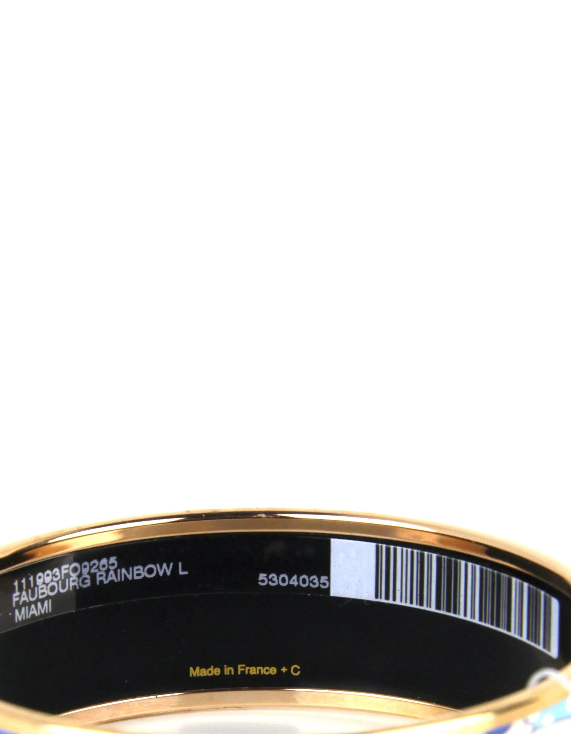 Hermes Rose Gold/Miami Faubourg Rainbow Wide Enamel Bangle sz 65