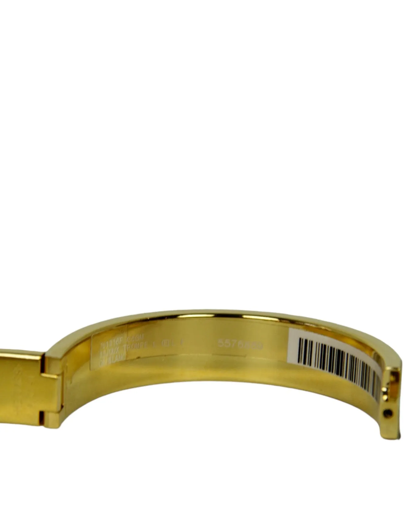 Hermes White/Gold Narrow Printed Clic Clac sz GM