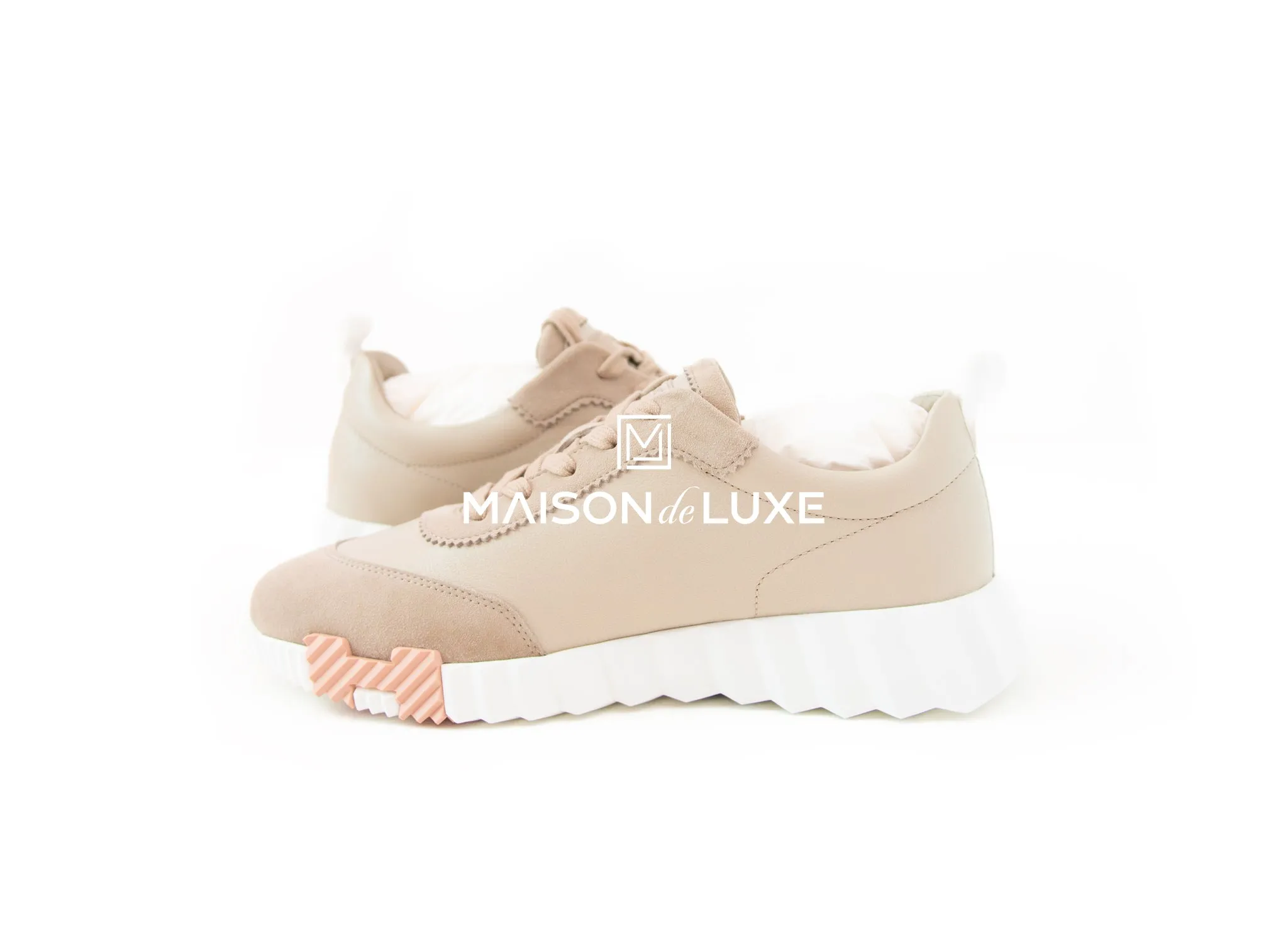 Hermes Women's Beige Esquisse Bouncing 38 Sneaker