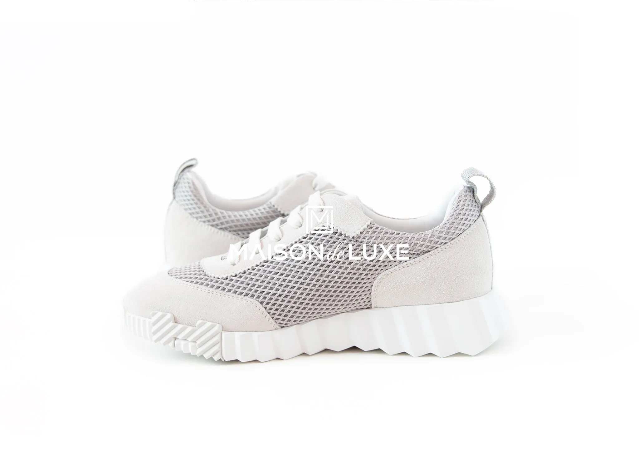 Hermes Women's Gris Lulea Bouncing 37 Sneaker