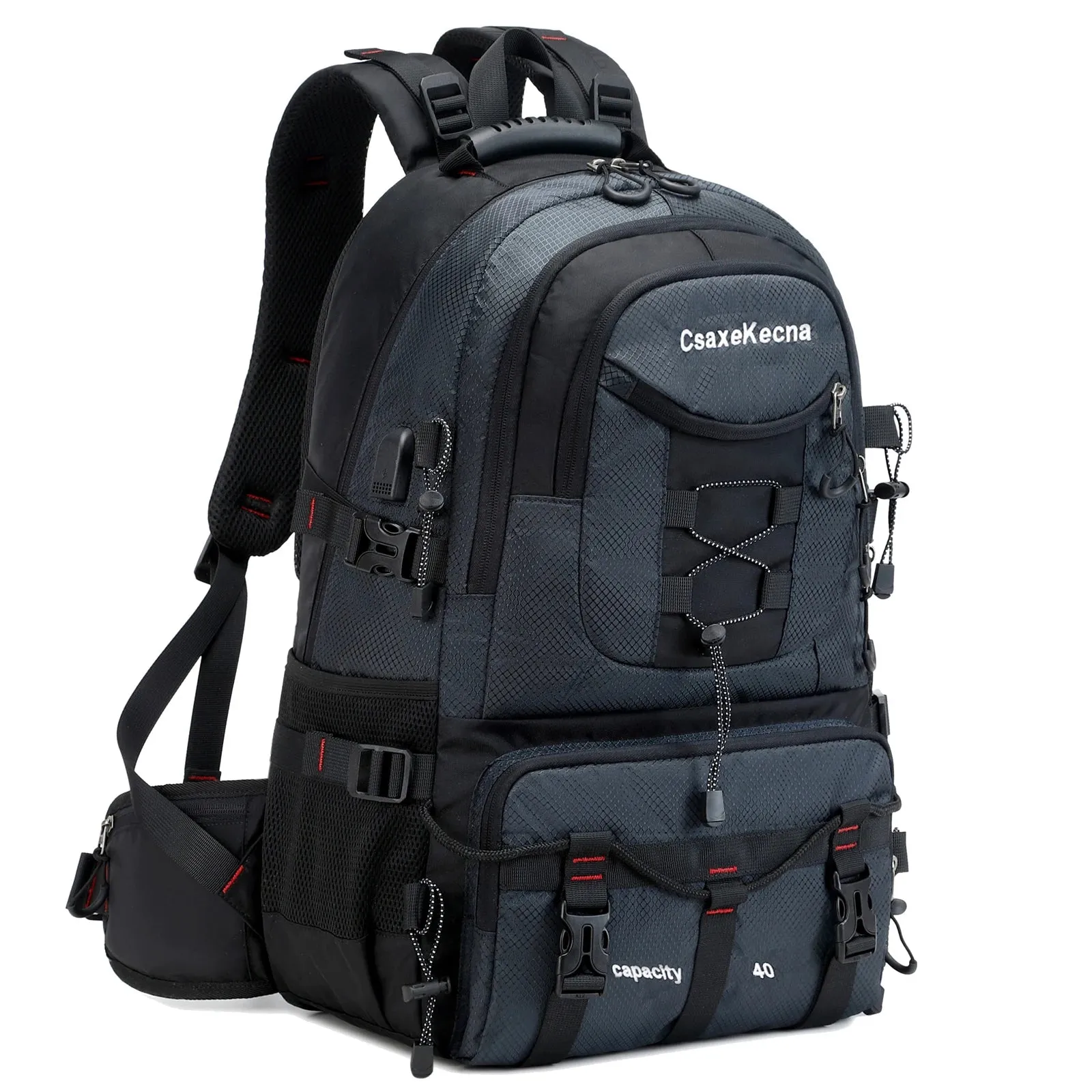Hiking backpack, outdoor camping backpack, 40L waterproof sports mountaineering bag, men's and women's travel backpack