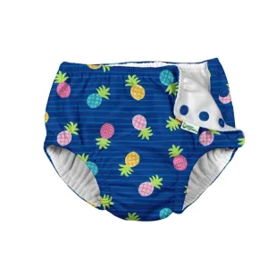 I Play Swimsuit Diaper - Blue Pineapple Stripe