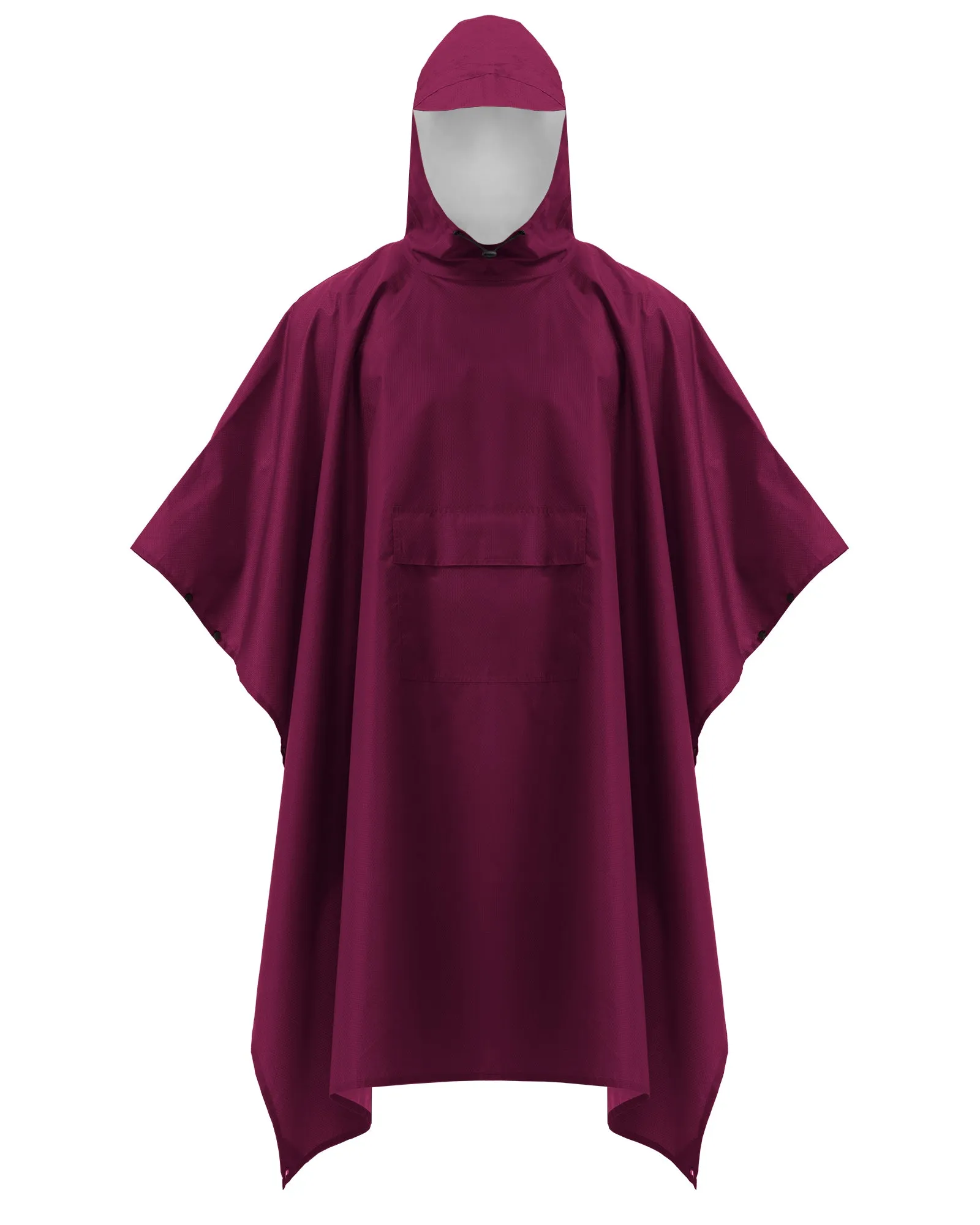 iCreek Hooded Rain Poncho with Pocket Waterproof Raincoat Jacket Lightweight Unisex