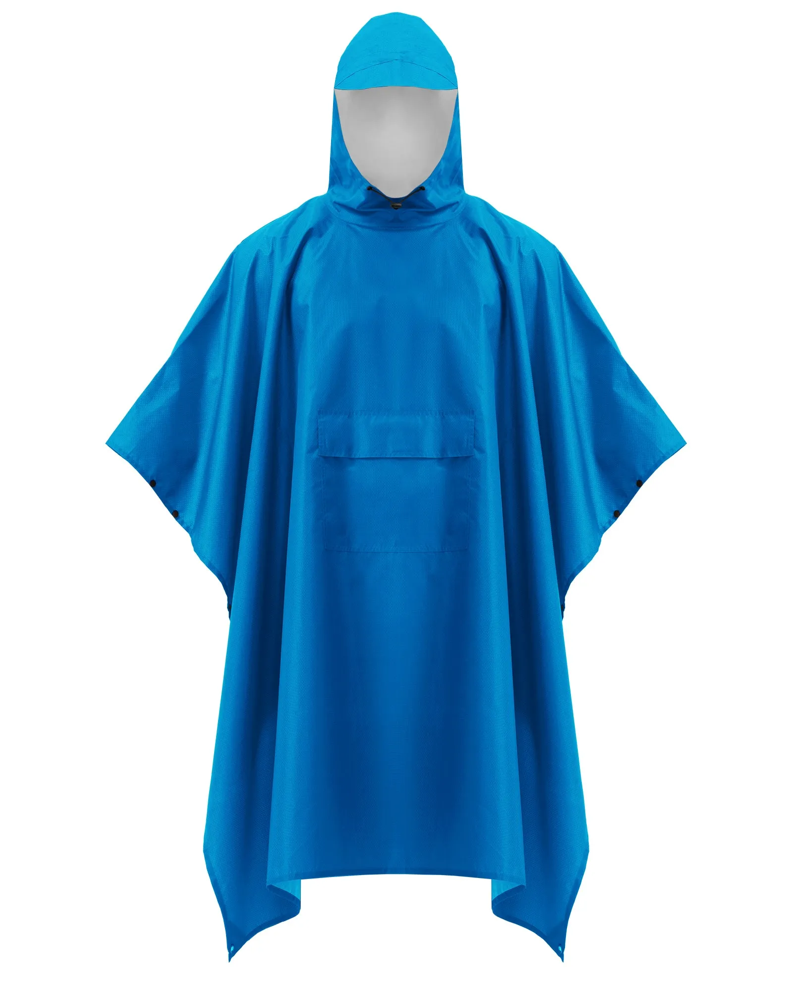 iCreek Hooded Rain Poncho with Pocket Waterproof Raincoat Jacket Lightweight Unisex