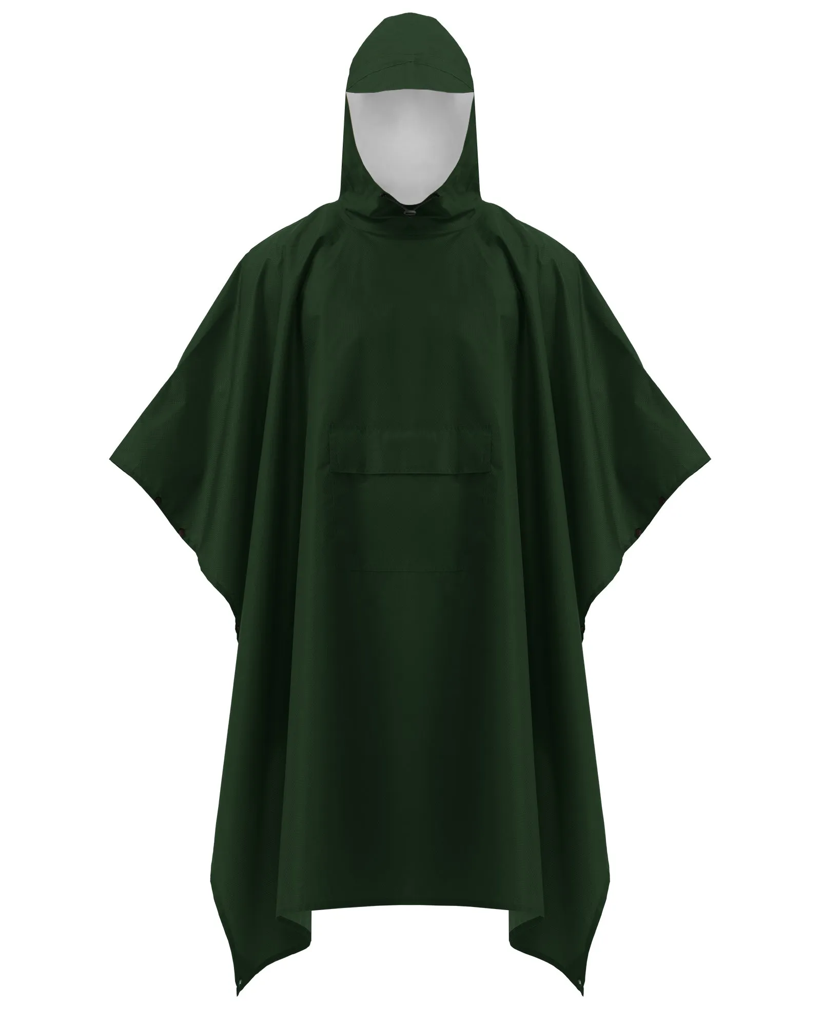 iCreek Hooded Rain Poncho with Pocket Waterproof Raincoat Jacket Lightweight Unisex