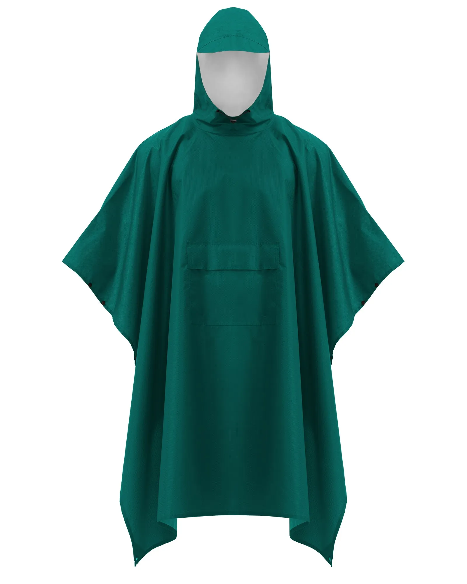 iCreek Hooded Rain Poncho with Pocket Waterproof Raincoat Jacket Lightweight Unisex