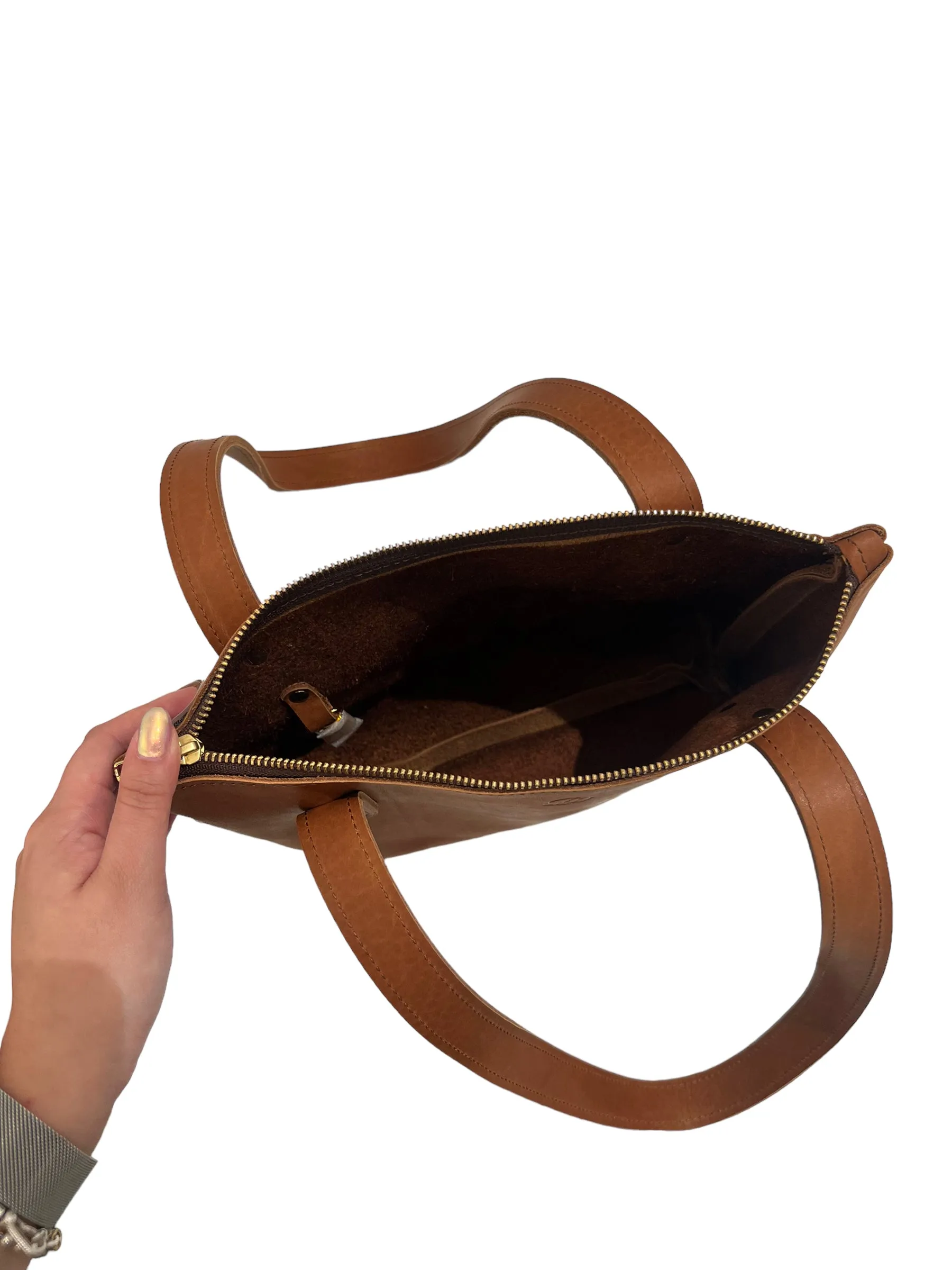 IGUACA- Small Leather - Tote Bag Medium Brown