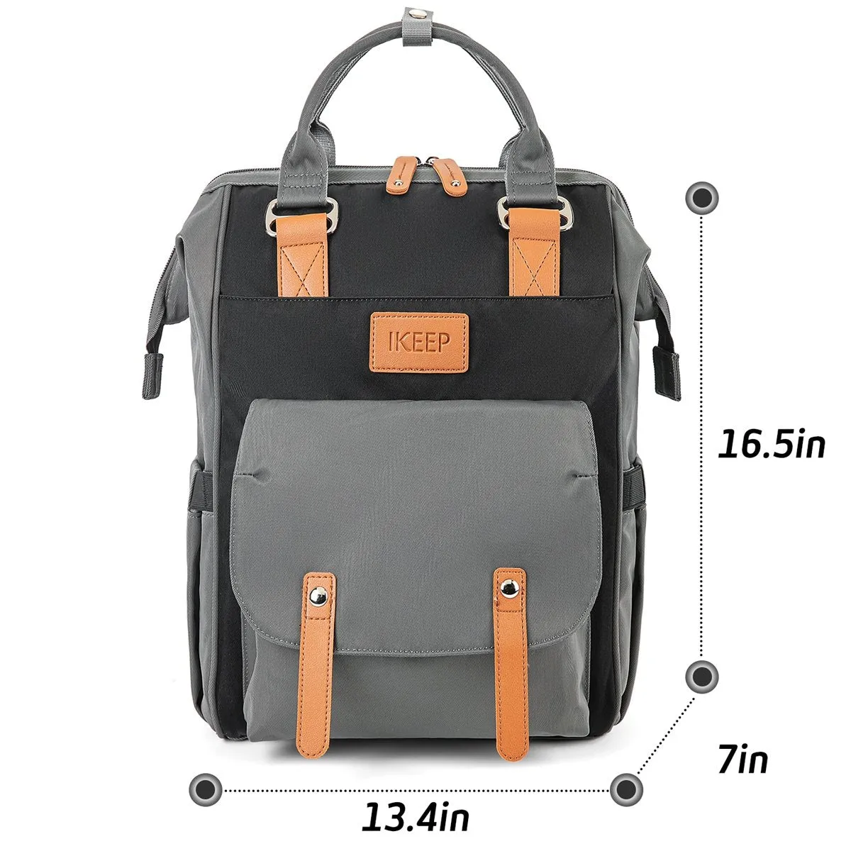 iKeep<sup>&reg;</sup> Crazy Pockets Backpack Diaper Bag - Grey