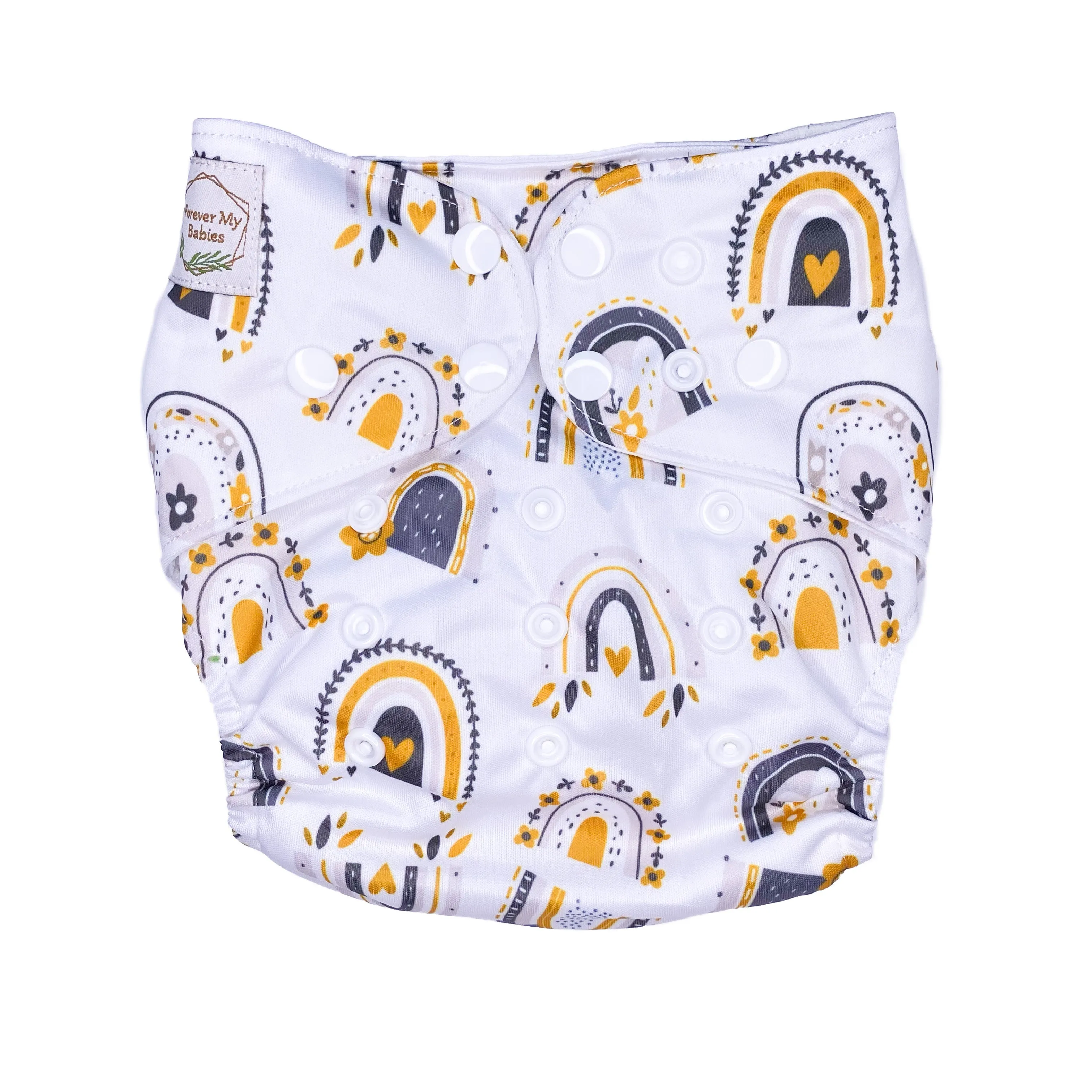 IN-STOCK Forever My Babies Cloth Diaper - Boho Rainbows (Upright Print on Front & Back)