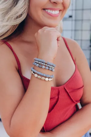 Into The Mix Stack Bracelets - Grey