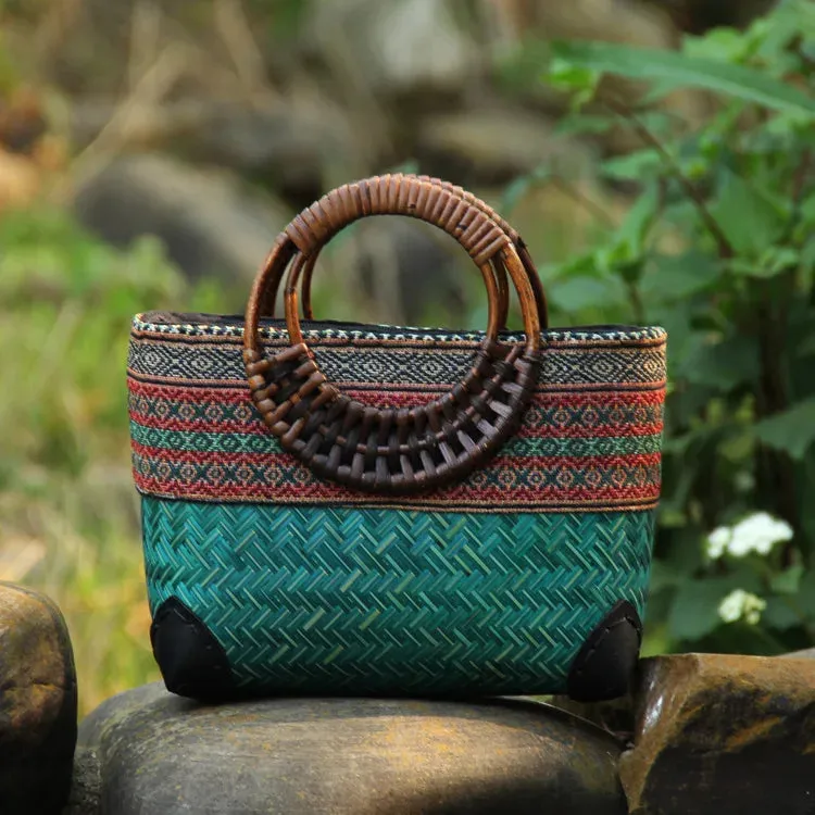 Japanese Bamboo Woven Mini Bag: Retro Literary Charm for Stylish Storage