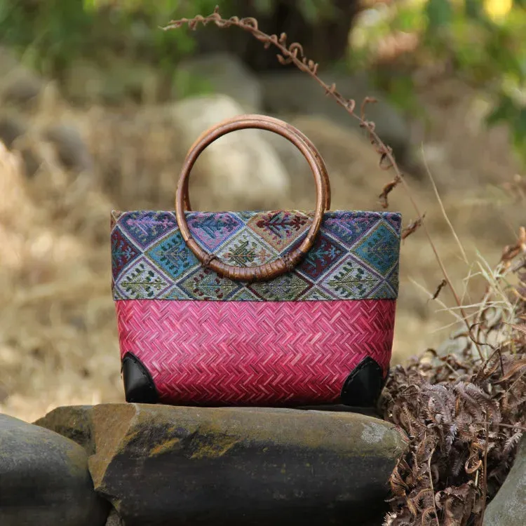 Japanese Bamboo Woven Mini Bag: Retro Literary Charm for Stylish Storage