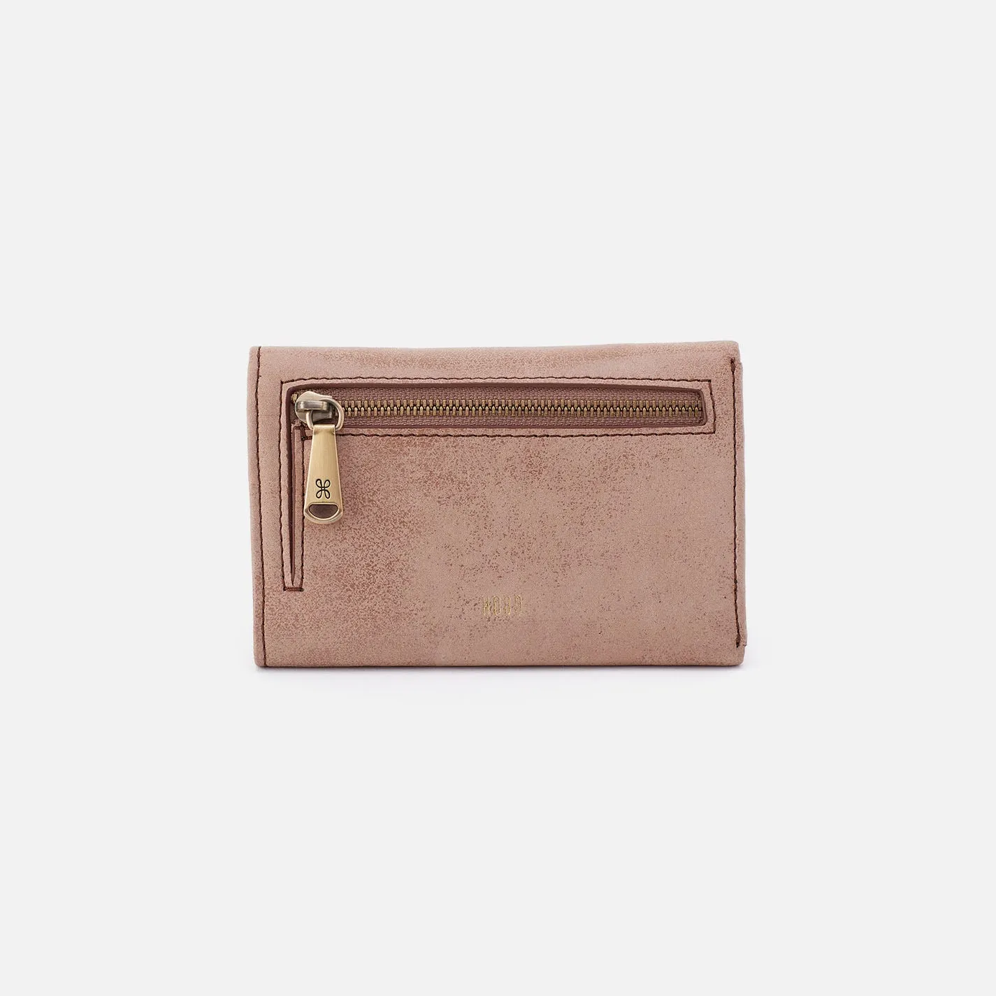 Jill Trifold Wallet In Buffed Leather - Hazel