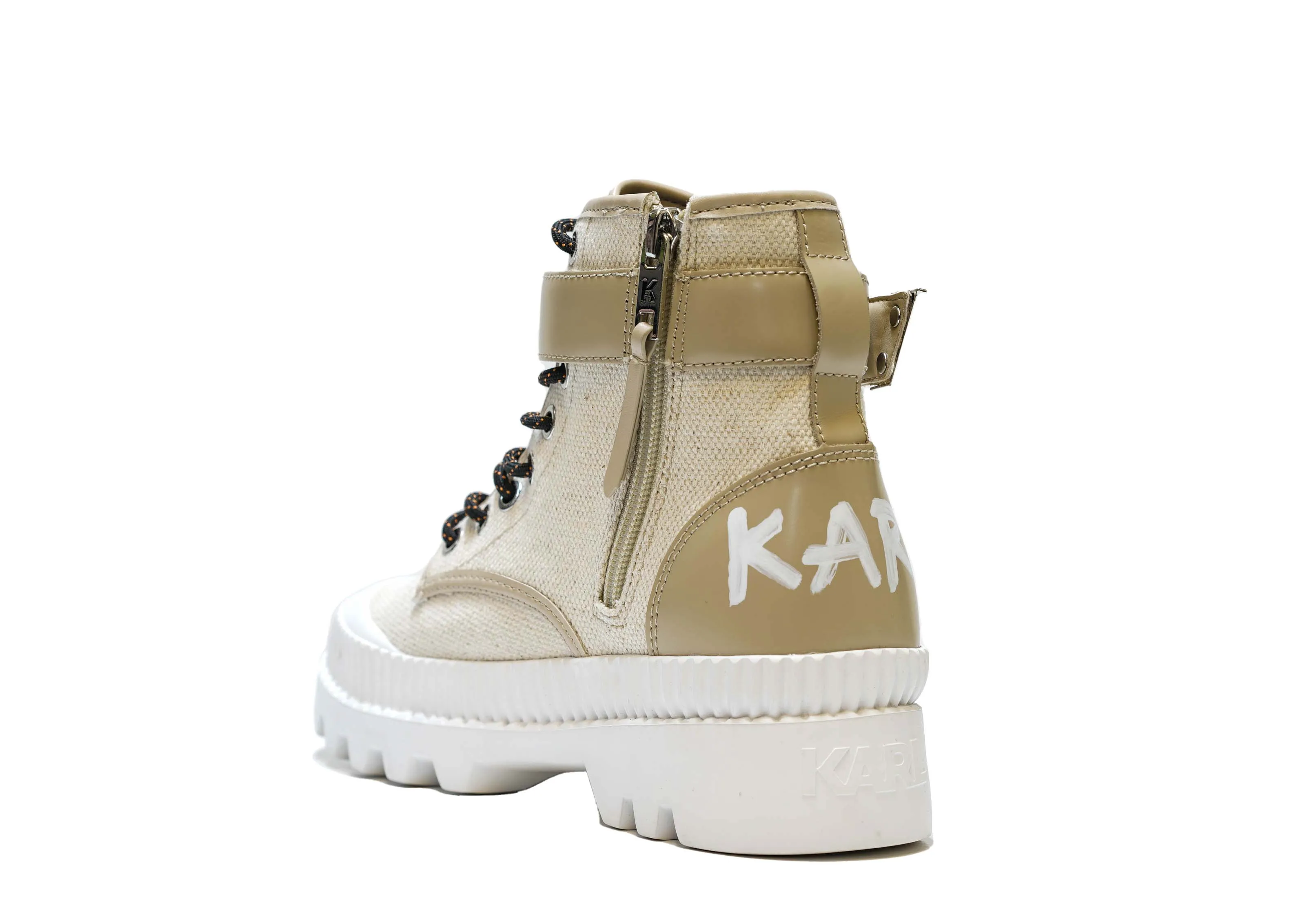 Karl Lagerfeld Women's Natural Lace Up Boots 42551
