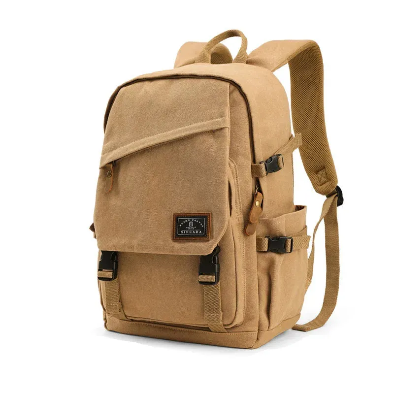 KIylethomasw Canvas Backpack for Men Women Laptop Backpack 15.6 Inch Vintage College School Backpacks Travel Casual For Hiking Travel Camping