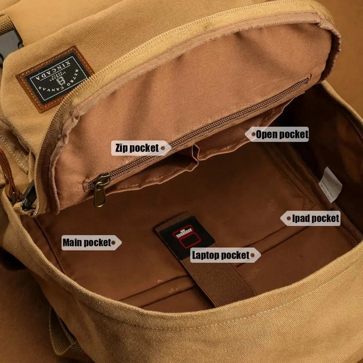 KIylethomasw Canvas Backpack for Men Women Laptop Backpack 15.6 Inch Vintage College School Backpacks Travel Casual For Hiking Travel Camping