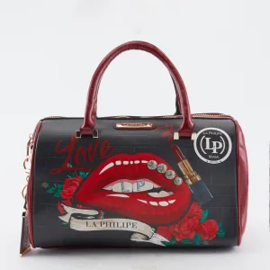 La Philipe Lp1022 16 Handbag Satchel Red Pu Leather