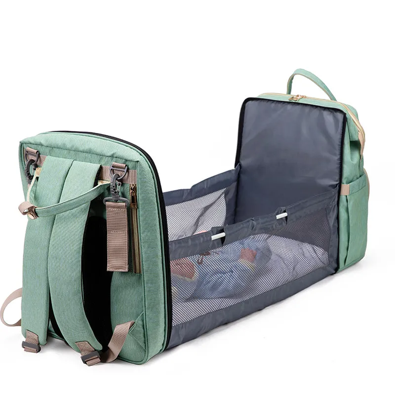 Large Capacity Diaper Bag Mummy Backpack Travel Portable  Multifunction Fold Bed Bags