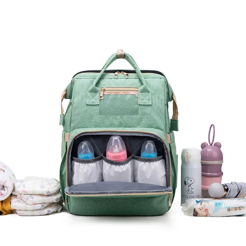 Large Capacity Diaper Bag Mummy Backpack Travel Portable  Multifunction Fold Bed Bags
