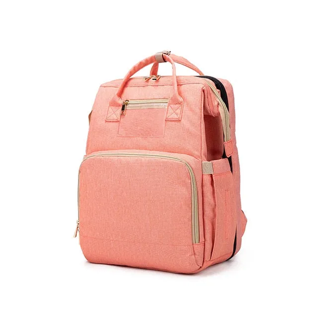Large Capacity Diaper Bag Mummy Backpack Travel Portable  Multifunction Fold Bed Bags
