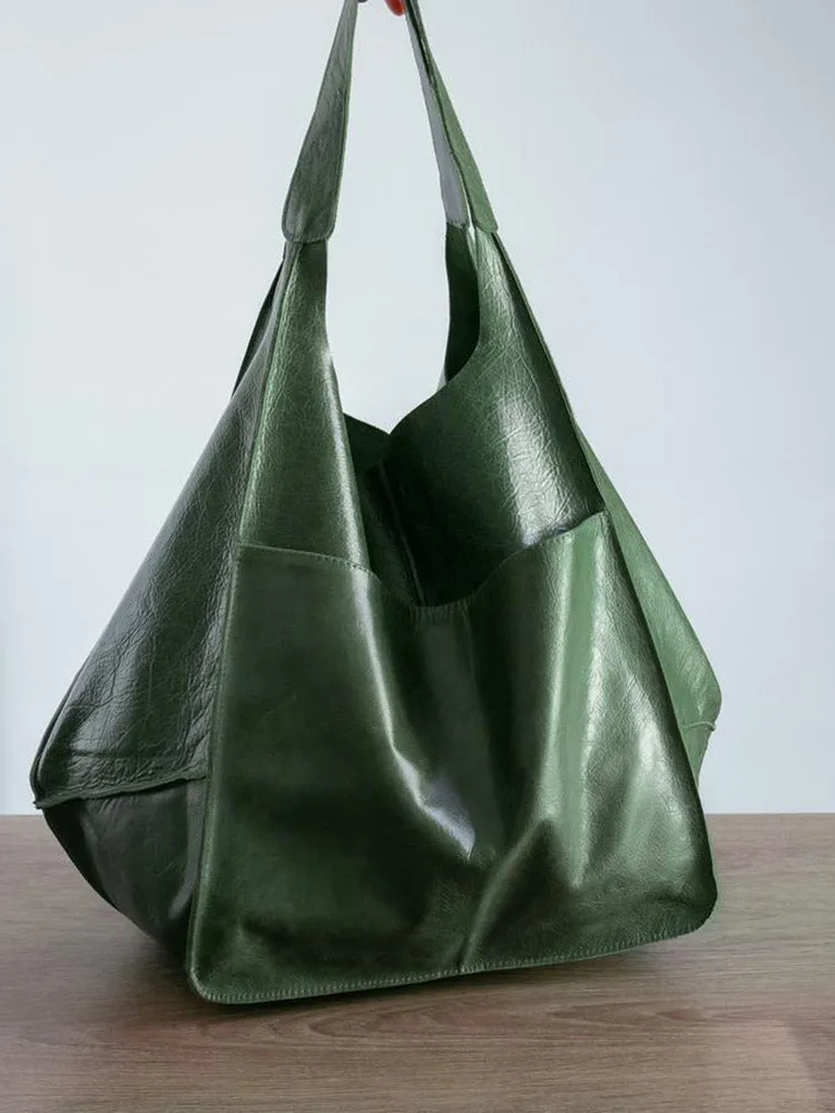 Large Capacity Leather Tote
