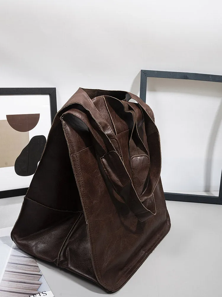 Large Capacity Leather Tote