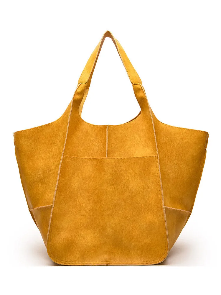 Large Capacity Leather Tote