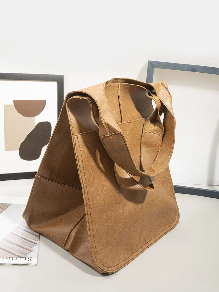 Large Capacity Leather Tote